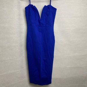 Steps Royal Blue V opening dress